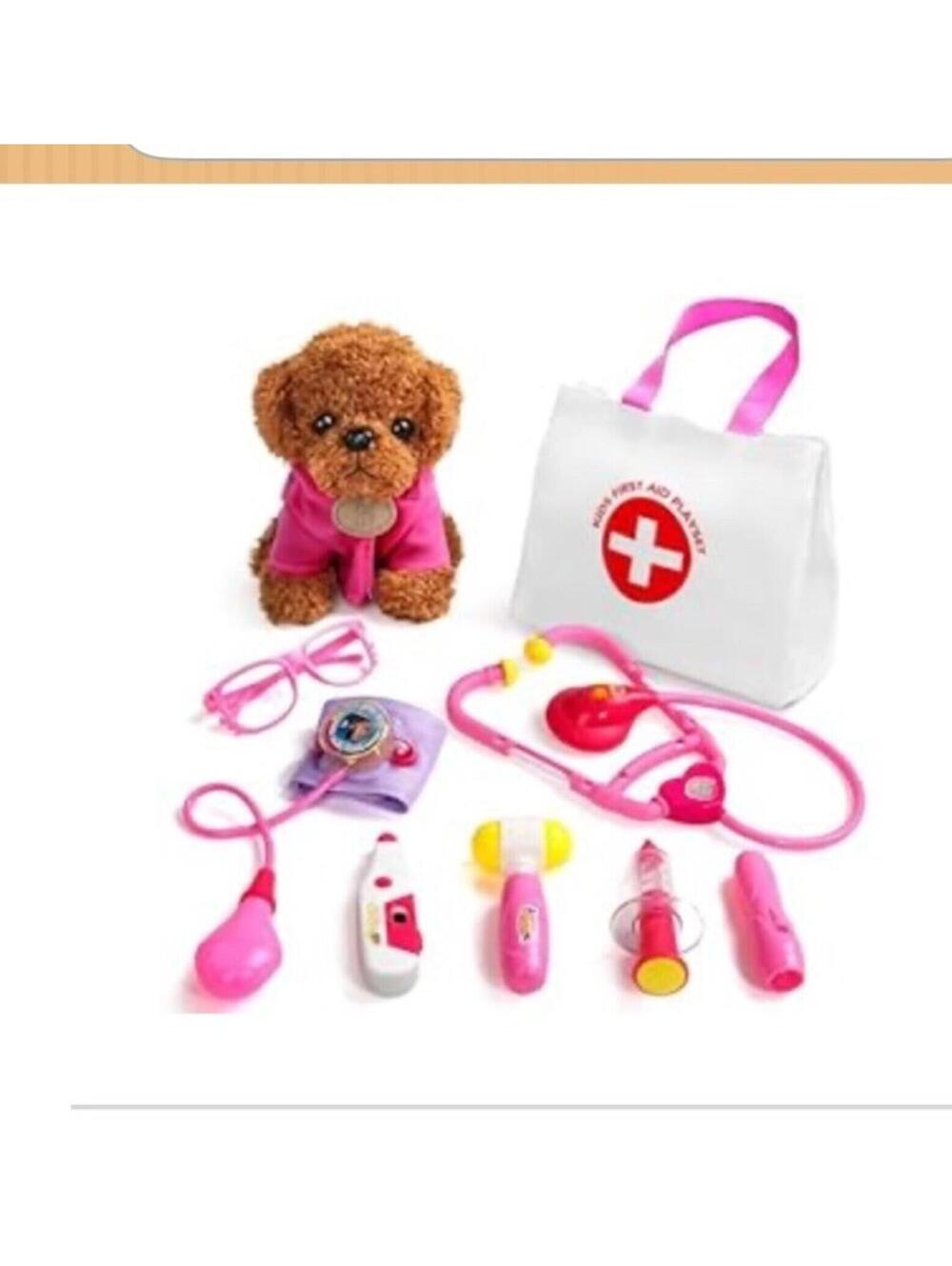 Fajiabao Doctor Kit for Toddlers 3-5, Kids Doctors Play Set with Plush Dog, Toy